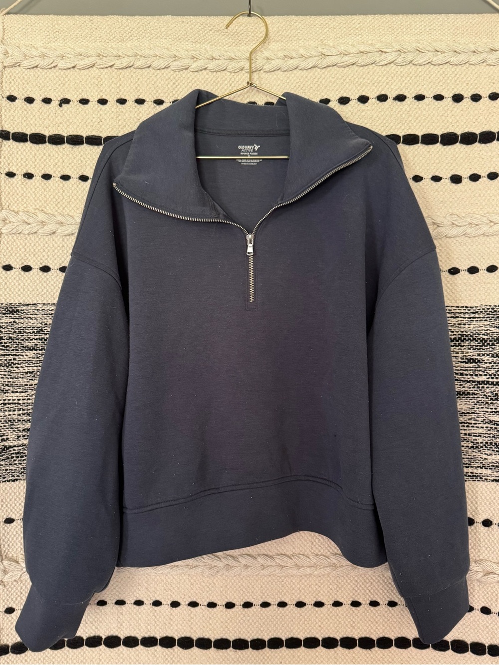 Old Navy Bounce Fleece Navy Quarter-Zip Pullover Sweater